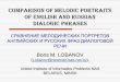 COMPARISON OF MELODIC PORTRAITS OF ENGLISH … · comparison of melodic portraits of english and russian dialogic phrases cРАВНЕНИЕ МЕЛОДИЧЕСКИХ ПОРТРЕТОВ