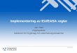 Implementering av EU/EASA regler - Vägtrafik - … · EU/EASA regler Basic Reulation Airworthiness Initial Continuing Flight Standards Air Crew Air Operations TCO ATM/ANS ATCO ANS