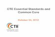CTE Essential Standards and Common Core · strategies to assessments. ... • Model literacy lessons in CTE classrooms ... • Always focused on comprehension
