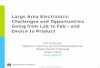 Large Area Electronics: Challenges and Opportunities Going ... · Large Area Electronics: Challenges and Opportunities Going from Lab to Fab ... (displays, OPV, OLED lighting…)