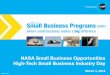 NASA Small Business Opportunities High-Tech Small … · NASA Small Business Opportunities High-Tech Small Business Industry Day ... Robert Medina . ... Logistics Management Small