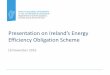 Presentation on Ireland’s Energy Efficiency Obligation … · domestic, 5% energy poverty ... Project Definition Eligible Tech Review Installation Verification ... –Credit for