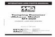 Tamping Rammer Model MT-86D - Multiquip Incservice.multiquip.com/pdfs/MT86D-Yanmar-L48EE-rev-1-manual.pdf · PAGE 4 — MT-86D — PARTS & OPERATION MANUAL — REV. #1 (08/19/04)