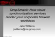 DropSmack: How cloud synchronization services render … · DropSmack: How cloud synchronization services render your corporate firewall worthless Jake Williams jwilliams@csr-group.com