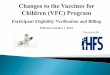 New Vaccination Policy for Children through age 18 - … Webinar...VFC vaccines are limited to children, birth through age 18, who have Title 19 Medicaid eligibility All other participants