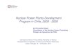 Nuclear Power Plants Development Program in Chile ... - … · Nuclear Power Plants Development Program in Chile, 2009 - 2030 Interregional IAEA-CYTED-UNECE Workshop on Recent Developments