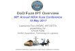 DoD Fuze IPT Overview - ... · PDF fileDoD Fuze IPT Overview 60th Annual NDIA Fuze Conference ... Final Action Officer Team recommendations presented at the Fall 2016 DoD Fuze IPT