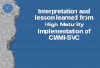 Interpretation and lesson learned from High Maturity ... · PDF filelesson learned from High Maturity Implementation of ... • improved perception ... Interpretation and lesson learned