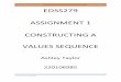 CONTRUCTING A VALUES SEQUENCE EDSS279 ASSIGNMENT 1 … · CONTRUCTING A VALUES SEQUENCE EDSS279 ASSIGNMENT 1 ASHLEY TAYLOR 220106985 2 “Sustainability addresses the ongoing capacity