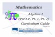 Algebra I (PreAP, Pt. 1, Pt. 2) Curriculum Guide · ALGEBRA I (PreAP, PT 1, and PT 2) CURRICULUM GUIDE (Revised 2016) PRINCE WILLIAM COUNTY SCHOOLS 3 PreAP Algebra I Objectives Approximate