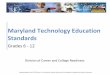 Maryland Technology Education Standards 2016 Page 5 of 24 Reading the Technology Education Standards Document Maryland Technology Education Standards are organized into five interdependent