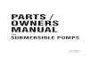 PARTS / OWNERS MANUAL - Pumps | Generators · PARTS / OWNERS MANUAL SUBMERSIBLE PUMPS For ... To reduce risk of electrical shock, connect only ... Maintenance and inspection