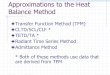 Approximations to the Heat Balance Method Calculations 5... · Approximations to the Heat Balance Method In general, simplified methods: Use some form of precalculated response for