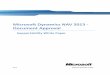 Microsoft Dynamics NAV 2013 - Document Approval · V1.0 Microsoft Dynamics NAV 2013 - Document Approval Microsoft Microsoft Confidential 1 Summary This white paper on Document …