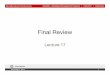 lecture 17 final-review - course.ccs.neu.edu · CS5200 –Database Management Systems･･･Fall 2017･･･Derbinsky Final Review Lecture 17 December 5, 2017 Final Review 1