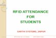 RFID ATTENDANCE FOR STUDENTS - 3.imimg.com · Finger Print Retina Scan Face Recognition . 13-May-13 RFID Smart Card in E-Campus - Sarthi Systems- Jaipur 5 Types of RFID (Choice of