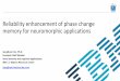 Reliability enhancement of phase change memory for ... · 9/11/2017 · Reliability enhancement of phase change memory for neuromorphic applications SangBum Kim, Ph.D. Research Staff