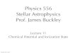 Physics 556 Stellar Astrophysics Prof. James Buckleyphysics.wustl.edu/buckley/556/Theory/lecture11_13.pdf · Physics 556 Stellar Astrophysics Prof. James Buckley Lecture 11 Chemical