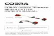 PNBC260-3B brush cutter - Cobra Garden Operator Manuals/Cobra... · Guaranteed sound power level: Brush Cutter 110.2 dB(A) Grass Trimmer 112.6 dB(A) ... bearings, brushes, cables,