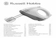 A IMPORTANT SAFEGUARDS - en.russellhobbs.com · 3 10 Smaller quantities, thinner mixes, and more liquids than solids suggest shorter timings and higher speeds. 11 Use the whisks for