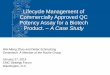 Lifecycle Management of Commercially Approved QC …€¦ · Genentech, A Member of the Roche Group Wei-Meng Zhao and Dieter Schmalzing Genentech, ... Case Study: Method 1 (BLA) 2