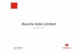 Havells India Limited - Macquarie Group · product portfolio provide competitive strength ... (after adjusting bonuses and split) ... Havells – India •Founded w acquisition