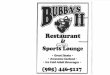qsl.netqsl.net/w5yl/calendar/Bubba's II Seafood and Sports Menu.pdf · th Shrimp PO Boy & Cup of Soup or Gumbo $9.95 Choice of Sides: Corn • Green Beans • Potato Salad Sweet peas