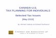 CANADA-USU.S. TAX PLANNING FOR INDIVIDUALS Selected Tax …cadesky.tax/wp-content/uploads/2015/06/Canada-US-tax-planning-MC... · TAX PLANNING FOR INDIVIDUALS Selected Tax Issues
