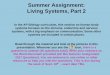 Summer Assignment: Living Systems, Part 2 · Summer Assignment: Living Systems, Part 2 ... Chemical Defenses of the Immune System • Plants and animals have a variety of chemical