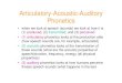 Articulatory-Acoustic-Auditory Phonetics · acoustic phonetics auditory phonetics fundemental frequency (Hz) pitch (how high or low do we perceive a sound) intensity (dB) loudness