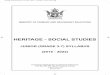 HERITAGE - SOCIAL STUDIES - Syllabus Resources and Social Junior.pdf · The Heritage-Social Studies syllabus covers Infant ... conservation and ownership of natural heritage. It 