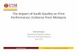 The Impact of Audit Quality on Firm Performance: Evidence ...akademiabaru.com/wvsocial/temp/acc4a.pdf · The Impact of Audit Quality on Firm Performance: Evidence from Malaysia Hamed