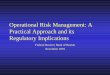 Operational Risk Management: A Practical Approach … · A New Paradigm for Managing Operational Risk Based on $ at Risk Branch Operating Manual Mandated Controls Audit Monitoring