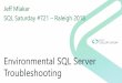 Jeff Mlakar SQL Saturday #721 Raleigh 2018 · Environmental SQL Server Troubleshooting Jeff Mlakar SQL Saturday #721 –Raleigh 2018