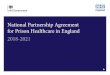 National Partnership Agreement for Prison Healthcare … · National Partnership Agreement for Prison Healthcare in England | 6 W hat we are committing to deliver for 2018-2021 Our