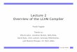 Lecture 2 Overview of the LLVM Compiler - …15745/lectures/L2-LLVM1.pdf · 2018-01-20 · Lecture 2 Overview of the LLVM Compiler Pratik Fegade Thanks to: ... LLVM Instruction Set