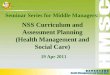 NSS Curriculum and Assessment Planning (Health Management ... · NSS Curriculum and Assessment Planning (Health Management and ... Personal Development, Social Care ... social care