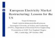 European Electricity Market Restructuring: Lessons for … · European Electricity Market Restructuring: Lessons for the US ... retailing open to competition, ... December 2001. Title: