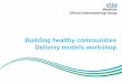 Building healthy communities Delivery models workshop Health... · CHS Transformation programme- Update ... 2018 • PPE - Pubic event completed, Focus groups, Patient reps • Needs