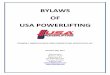 BYLAWS OF USA POWERLIFTING · BYLAWS. OF. USA POWERLIFTING. FORMERLY AMERICAN DRUG FREE POWERLIFTING ASSOCIATION, INC. Revised: May 2017. Maintained by Bettina C. Altizer Altizer