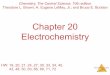 Chapter 20 Electrochemistry - Rose Tree Media … · Chapter 20 Electrochemistry Chemistry, The Central Science, 10th edition ... Balancing Oxidation-Reduction Equations Perhaps the