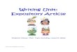 Writing Unit: Expository Article - .You can also refer to previous expository writing units from