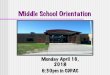 Middle School Orientation - cd-csd.org · n Laptops & PED Expectations ... Volleyball, & Football, Cheerleading ... n You will receive your class schedule and