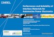 Performance and Reliability of Interface Materials for ... · Performance and Reliability of Interface Materials for ... Presented at the Applied Power Electronics Conference, 19
