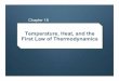 Temperature, Heat, and the First Law of Thermodynamics · * Explain the zeroth law of thermodynamics. ... relate the pressure and temperature of ... Two bodies are in thermal equilibrium