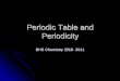 Periodic Table and Periodicity - Belton Independent … · Moseley’s Contribution Henry Moseley is credited for further arranging the elements on the periodic table in order of