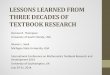 LESSONS LEARNED FROM THREE DECADES OF TEXTBOOK RESEARCHblog.soton.ac.uk/icmtrd2014/files/2014/10/Thompson_presentation... · LESSONS LEARNED FROM THREE DECADES OF ... the second edition