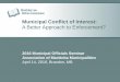 Municipal Conflict of Interest: A Better Approach to ... · Municipal Conflict of Interest: A Better Approach to Enforcement? ... municipal Conflict of Interest Commissioner is not