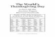 A Part Of The Ancient Pagan Harvest Festivals · The World’s Thanksgiving Day A Part Of The Ancient Pagan Harvest Festivals In the calendars of all people, certain days have been