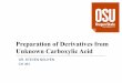 Preparation of Derivatives from Unknown Carboxylic Acid · Preparation of Derivatives from Unknown Carboxylic Acid. Functional Groups Acid amines Types of Amides. Amide Bonds Amino